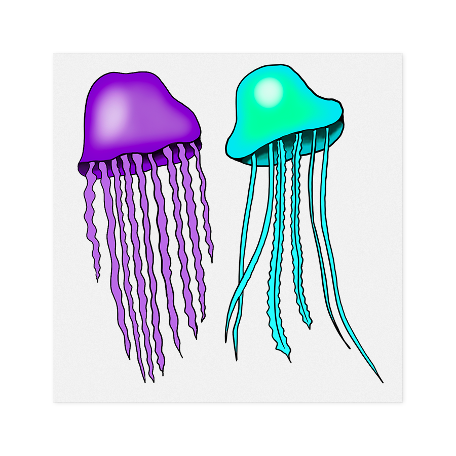 Purple & Cyan Jellyfish